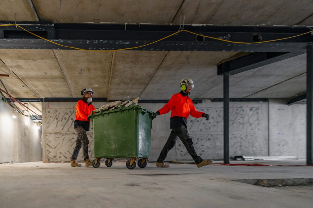 image of Scope Group employees pulling materials in Queenstown Club Suites demolition & civil contracting project