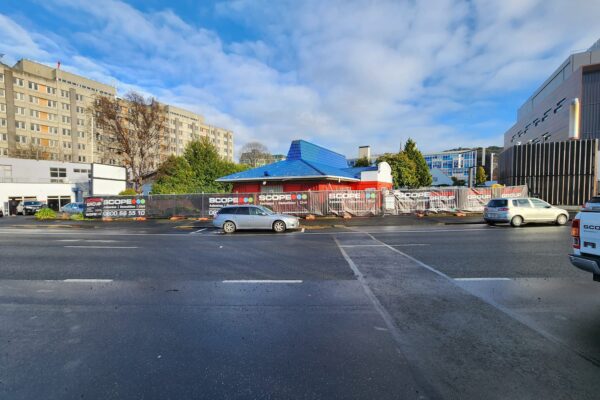 street view image of Pizza Hut building during demolition project by Scope Group in Dunedin, NZ