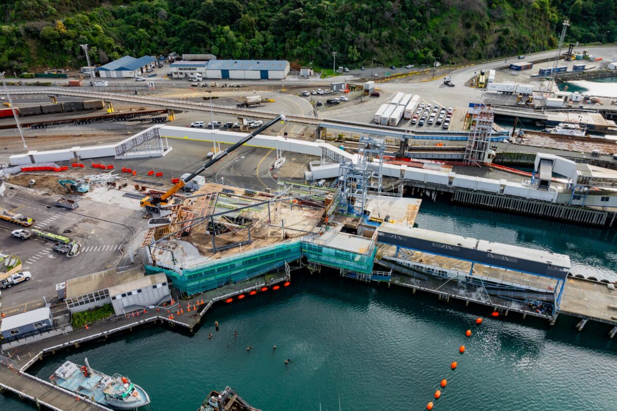 drone image of Picton terminal being demolished and stripped out by Scope Group, NZ