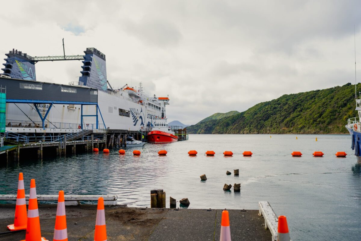 exterior view of the pier beside Picton terminal being demolished and stripped out by Scope Group, NZ