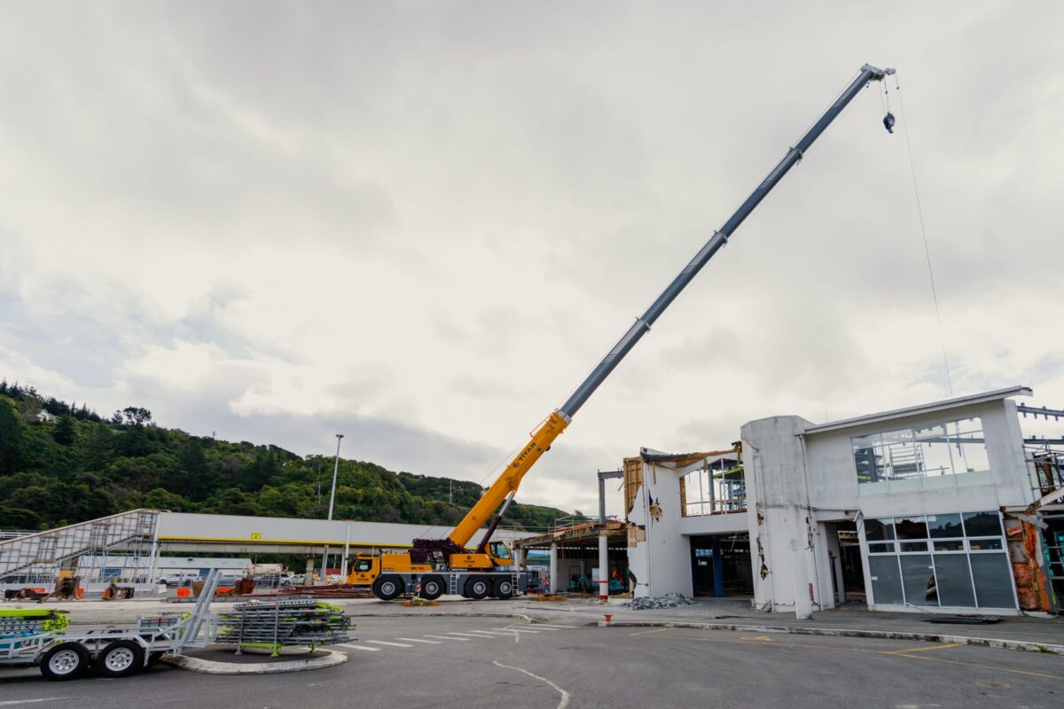 exterior view of Picton terminal being demolished and stripped out by Scope Group, NZ