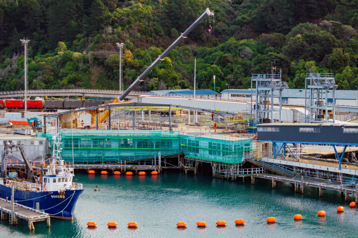 drone image of Picton terminal being demolished and stripped out by Scope Group, NZ