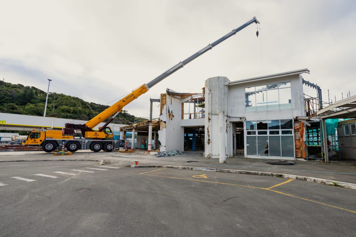 image of Picton terminal being demolished and stripped out by Scope Group, NZ