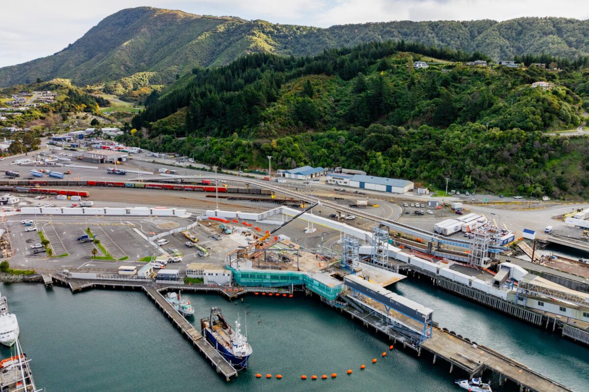 drone image of Picton terminal being demolished and stripped out by Scope Group, NZ