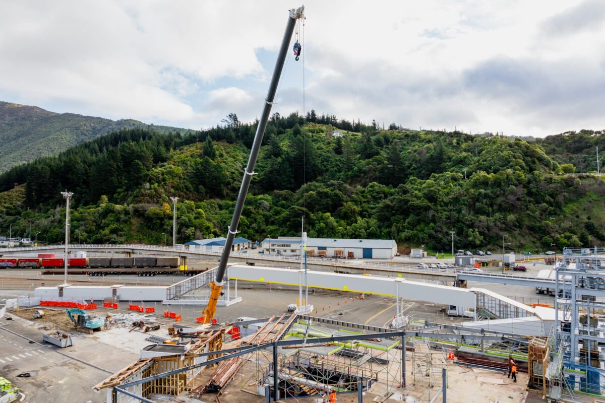 drone image of Picton terminal being demolished and stripped out by Scope Group, NZ