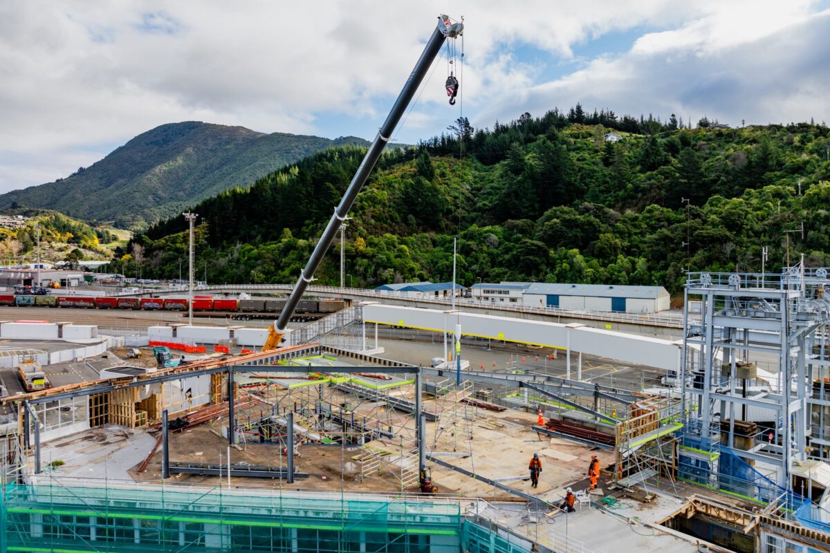 drone image of Picton terminal being demolished and stripped out by Scope Group, NZ