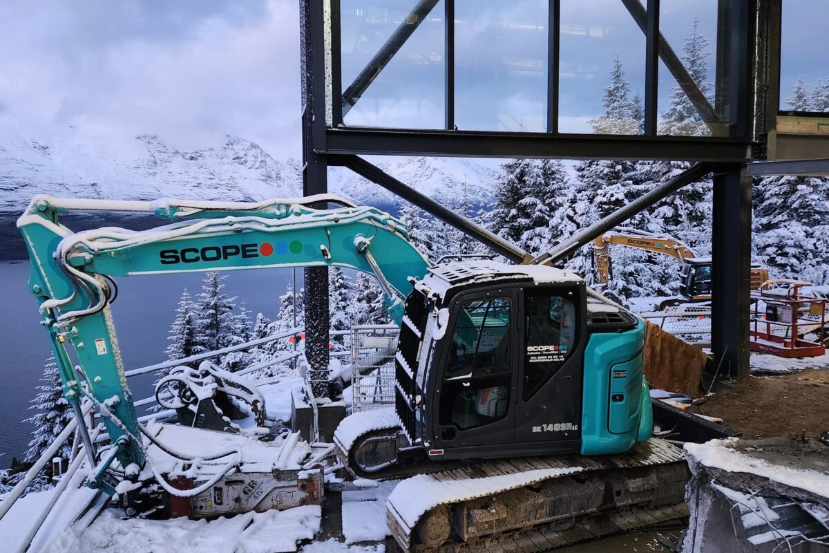 image of Scope Group providing demolition and deconstruction services to a Queenstown Skyline Gondola in NZ